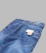 Men Slim Mid Rise Blue Jeans back top